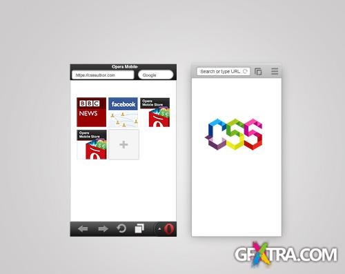 PSD Web Design - Mobile Browser Template For Opera and Chrome