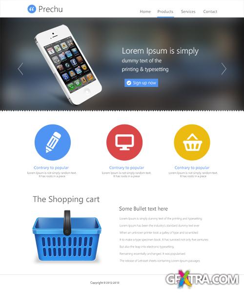 PSD Web Template - Prechu - Minimal Responsive Theme