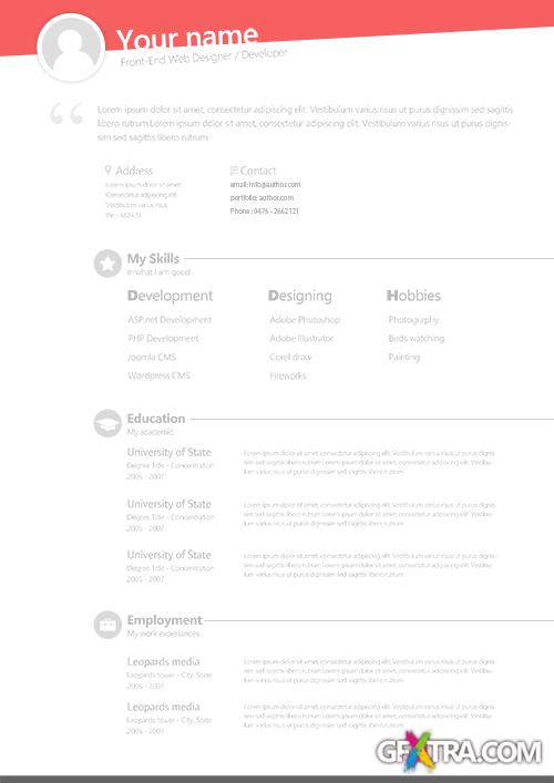 PSD Web Template - Creative Resume Theme