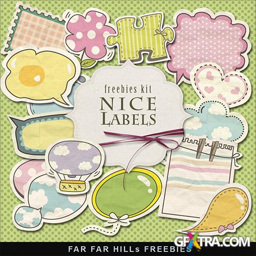 Childrens Scrap-kit - Baby Nice Labels PNG Images