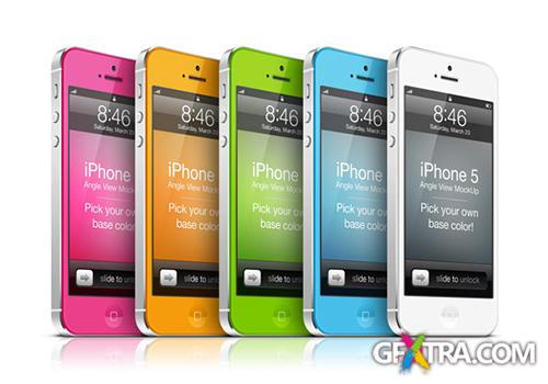 PSD Source - iPhone 5 Angle View Mock-Up