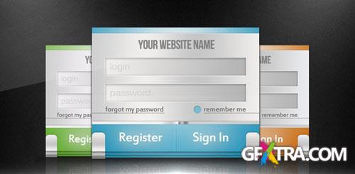 Colorful Login Form PSD Template