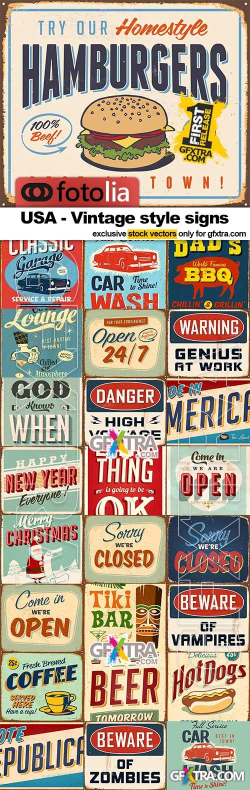 USA Vintage style signs - 25x EPS