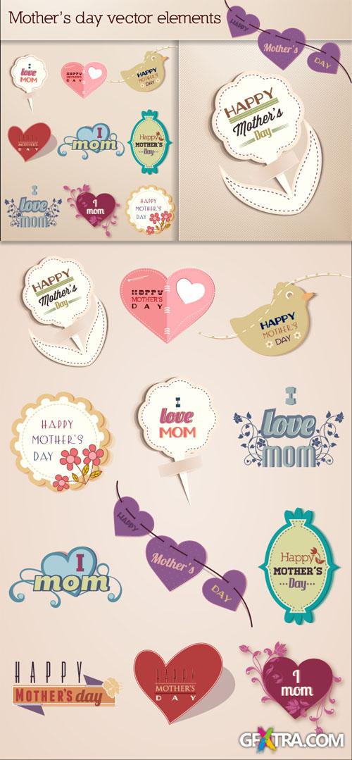 Designtnt - Mother?s Day Vector Elements Set 2