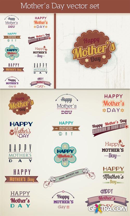 Designtnt - Mother?s Day Vector Elements Set 1