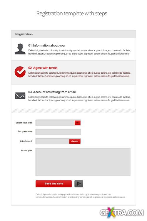 PSD Web Design - Registration form with steps