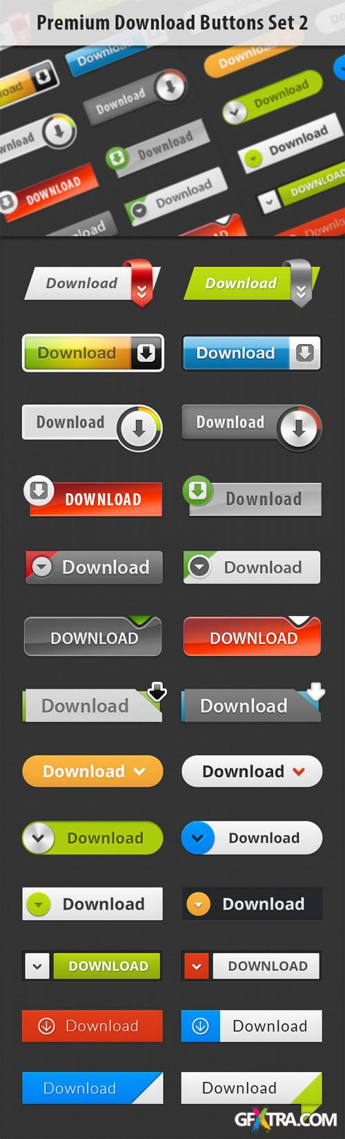 Designtnt - Premium Download Buttons Set 2