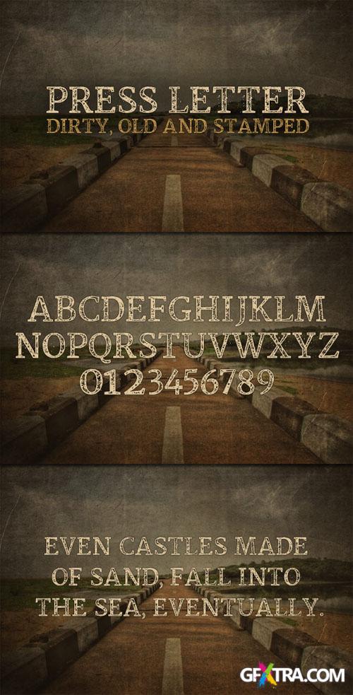 WeGraphics - Press Letter - A Dirty Stamped Font