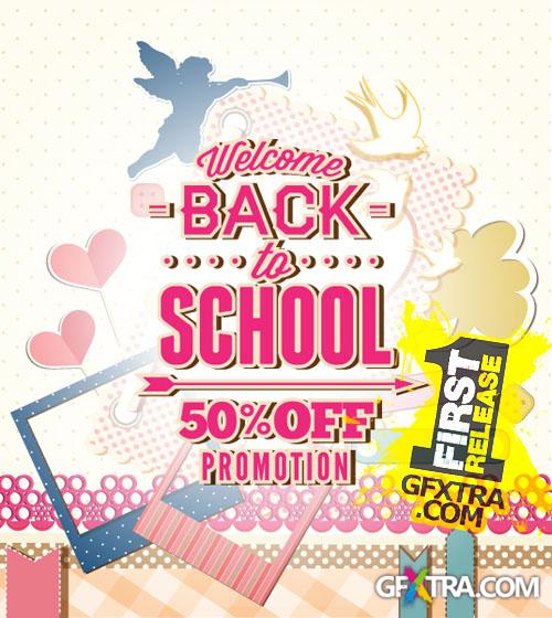 Back To School Promotion Vectors Set - 30xEPS