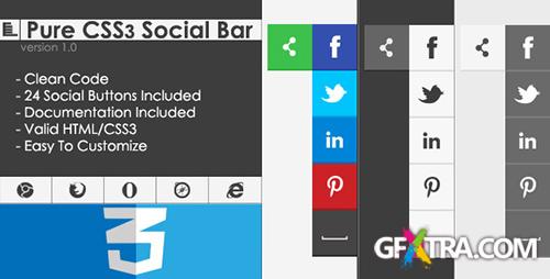 CodeCanyon - Pure CSS3 Social Bar v1.0