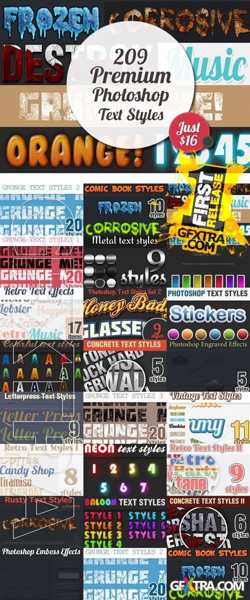 209 Premium Photoshop Text Styles for Just $16 (value $190)