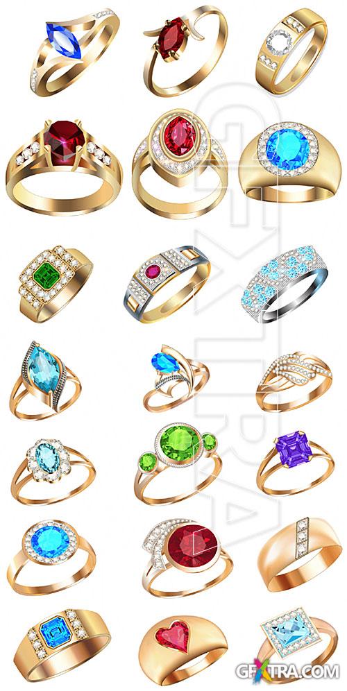 Rings with precious stones