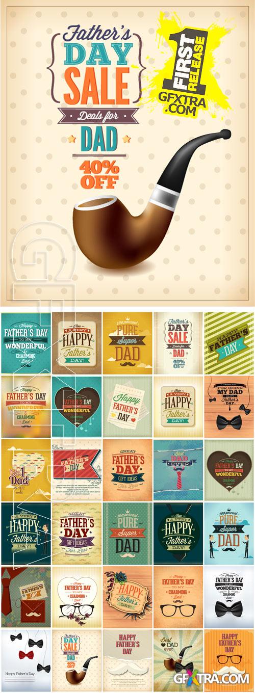 Father's Day Vectors Set - 30xEPS