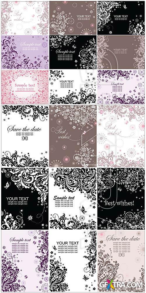 Floral greeting cards set