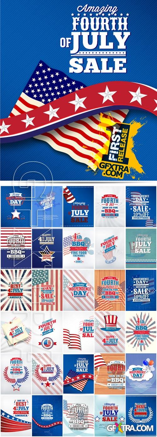 Independence Day Vectors Set - 30xEPS