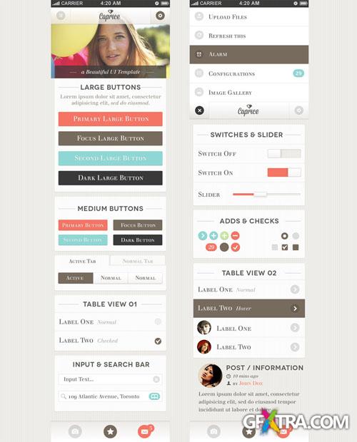 Pixeden - Caprice iPhone App UI Kit Psd