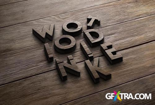 Pixeden - Wood Logo Mock-Up Template