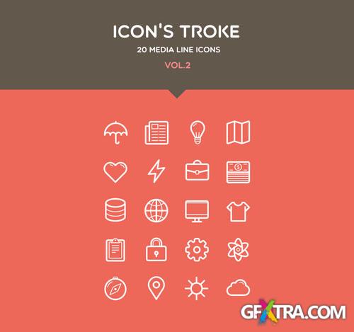 Pixeden - Flat Stroke Line Icons Set Vol2