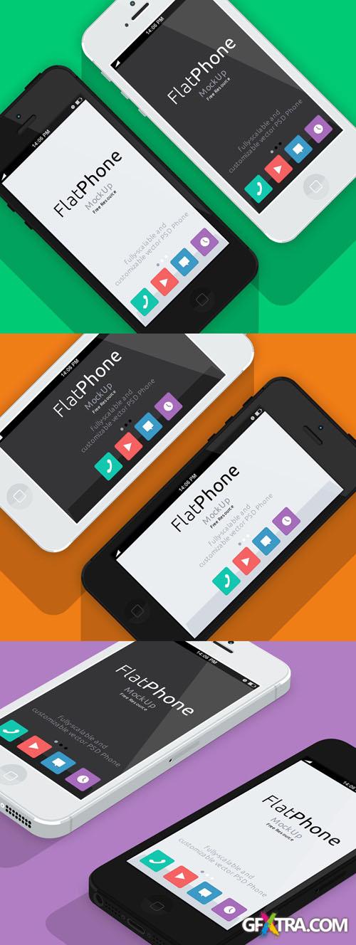 Pixeden - iPhone 5 Psd Flat Design Mockup