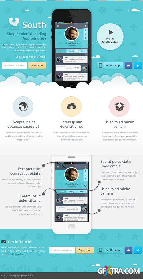 Pixeden - South Psd Web App Template