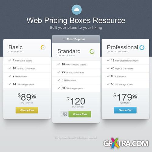 Pixeden - Psd Web Pricing Boxes