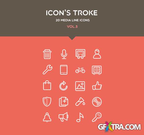 Pixeden - Flat Stroke Line Icons Set Vol3