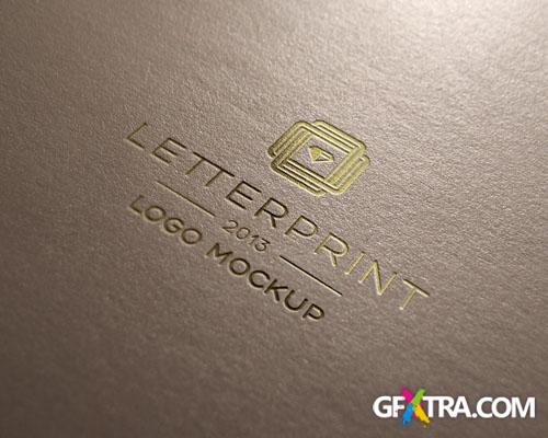 Pixeden - Gold Relief Logo Mock-Up Template