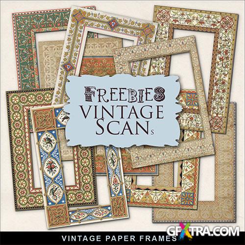 Scrap-kit - Vintage Style Paper Cluster Frames With Patterns