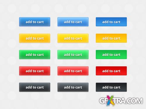 PSD Web Design - 5 Buttons Color Style