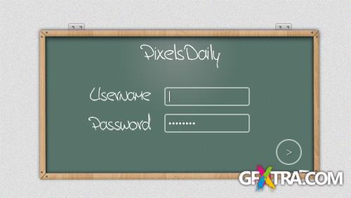 PSD Web Design - Realistic School Blackboard - Login Form Source