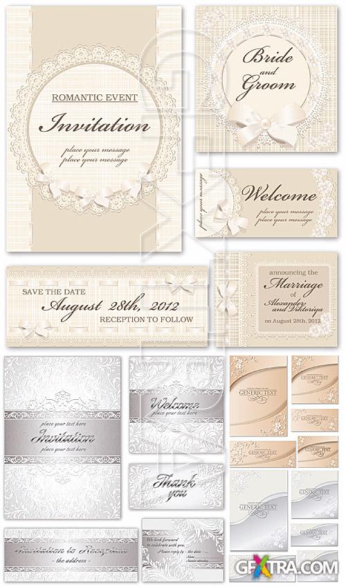 Beige and silver invitations