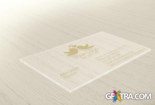 Glass Business Card Mock-Up