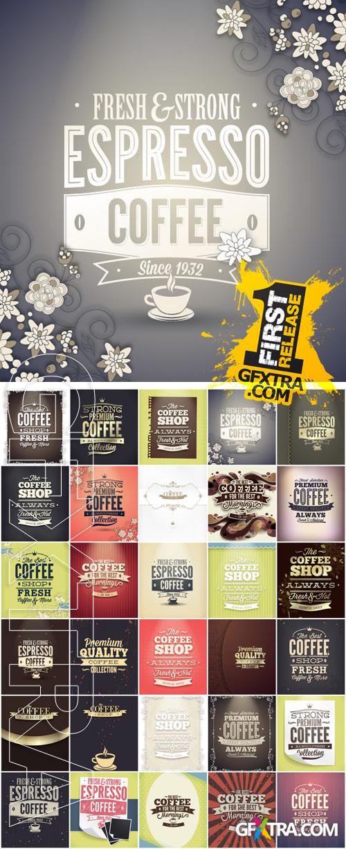 Coffee Promotion Vectors Set - 30xEPS