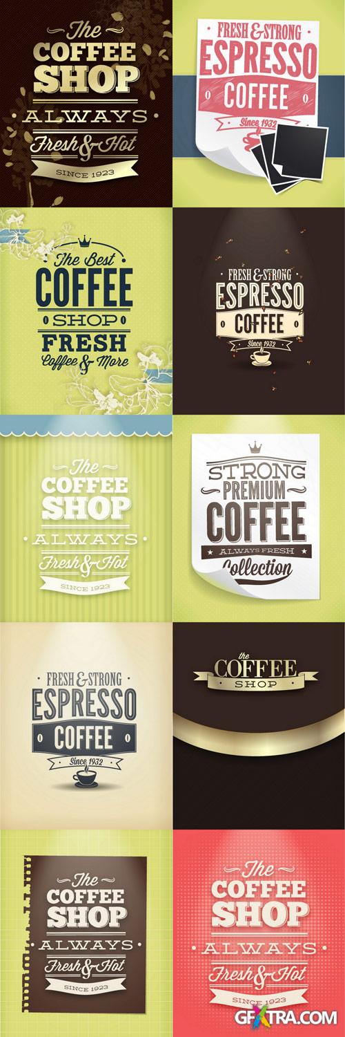 Coffee Promotion Vectors Set - 30xEPS