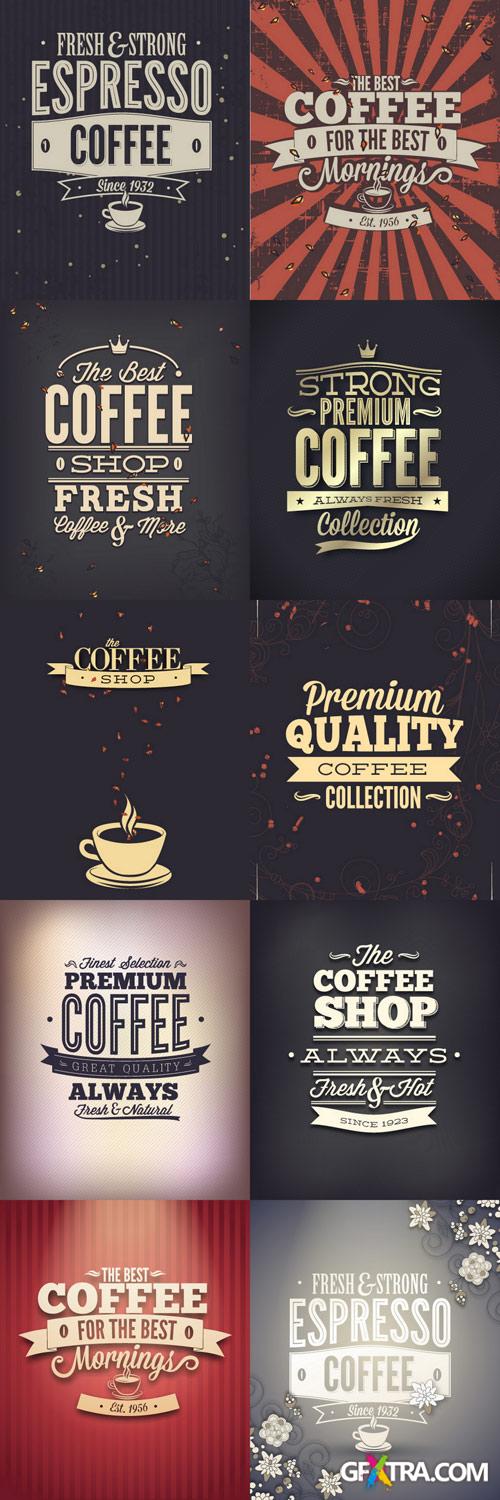 Coffee Promotion Vectors Set - 30xEPS