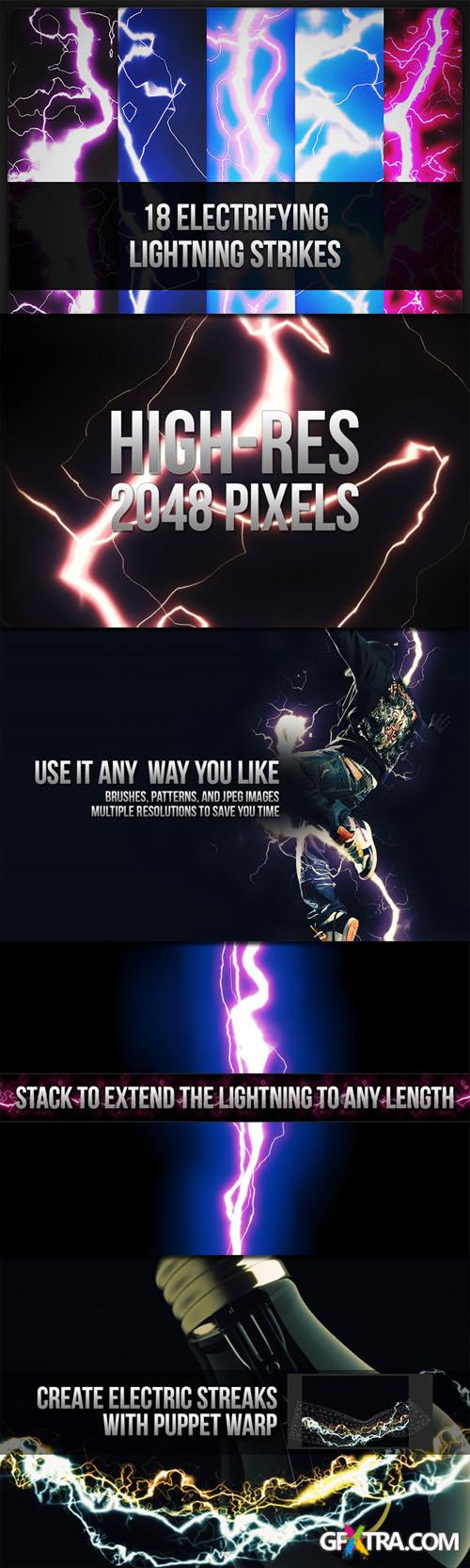 18 Electrifying Lightning Strikes Photoshop Brushes and Patterns