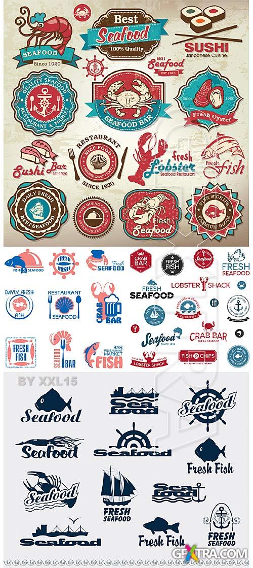 Seafood restaurant labels