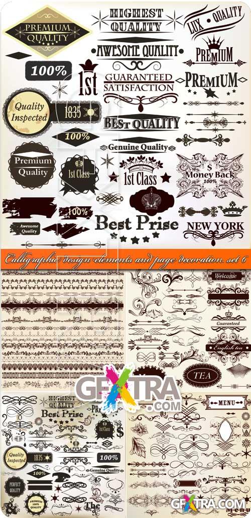 Calligraphic design elements and page decoration set 6