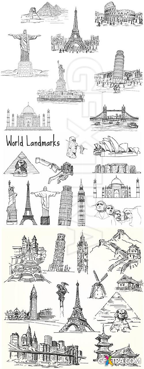 World landmarks sketch