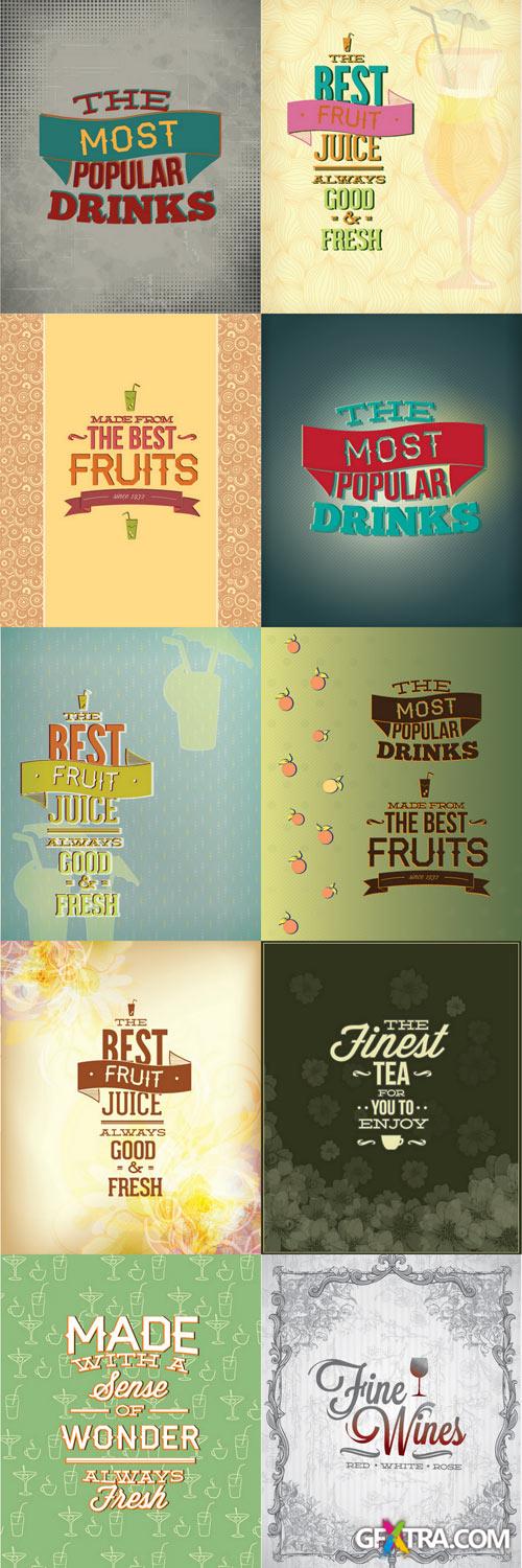 Drinks Promotion Vectors Set - 30xEPS