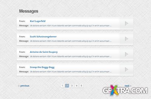 PSD Web Design - Message list