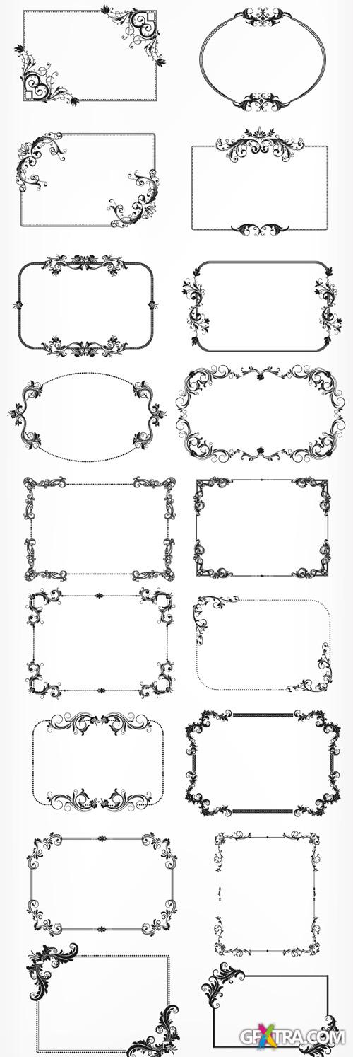 Floral Frames Vector Set 2