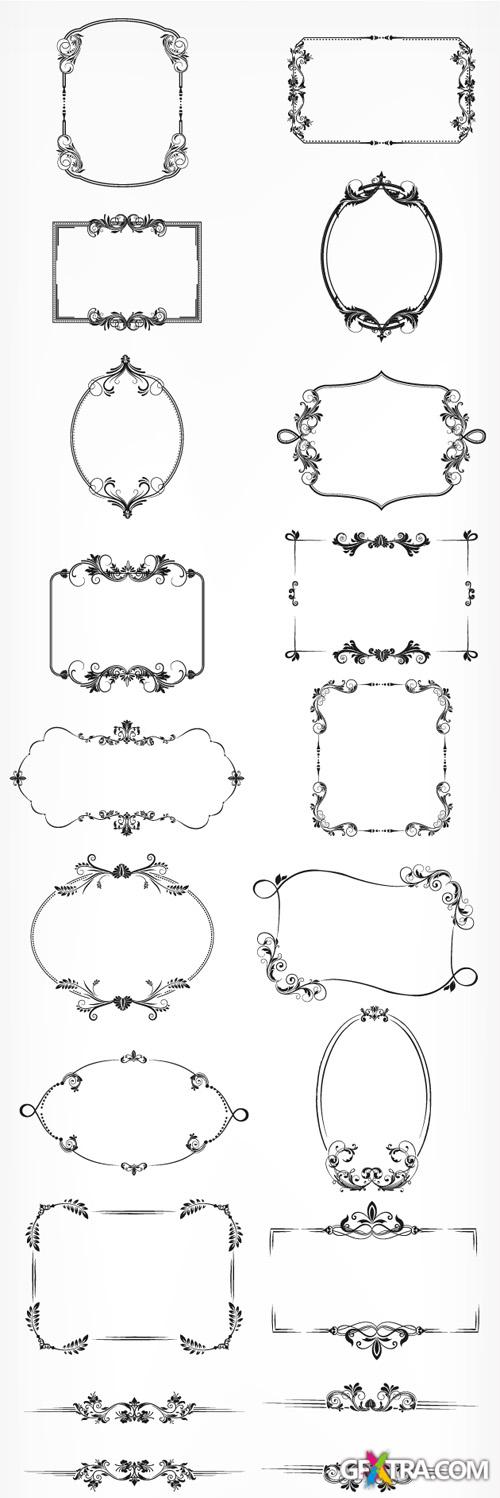 Floral Frames Vector Set 1