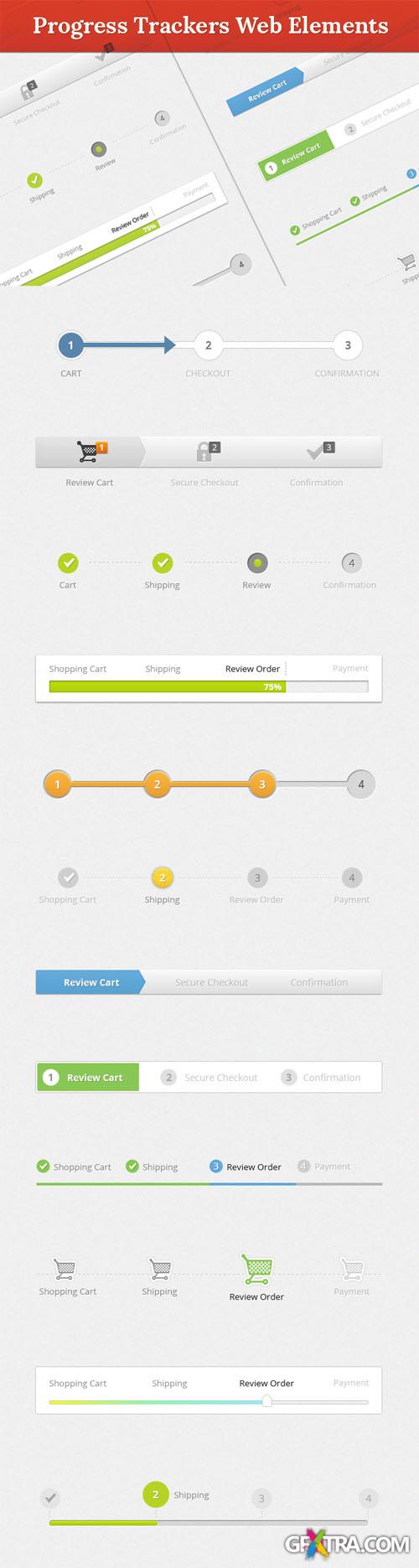 Designtnt - Progress Trackers Web Elements