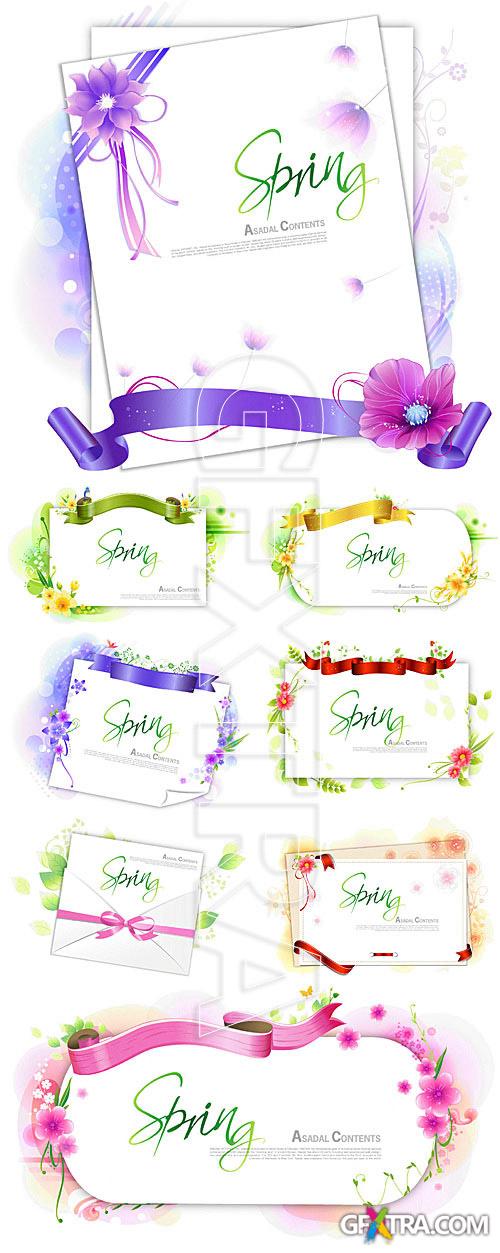 Flower frames with ribbons