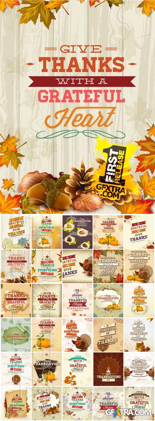 Thanksgiving Vectors Set - 30xEPS