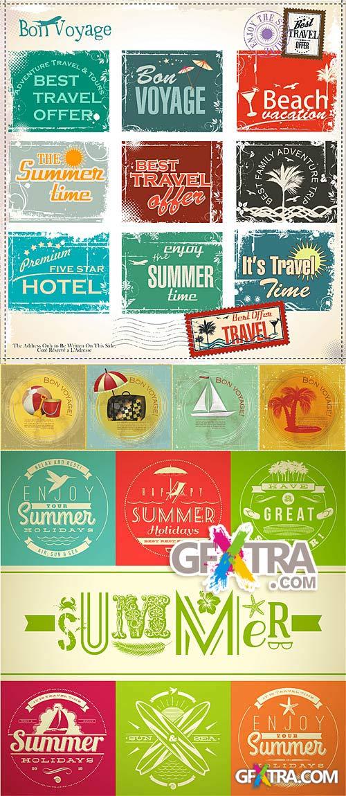 Vintage summer travel cards