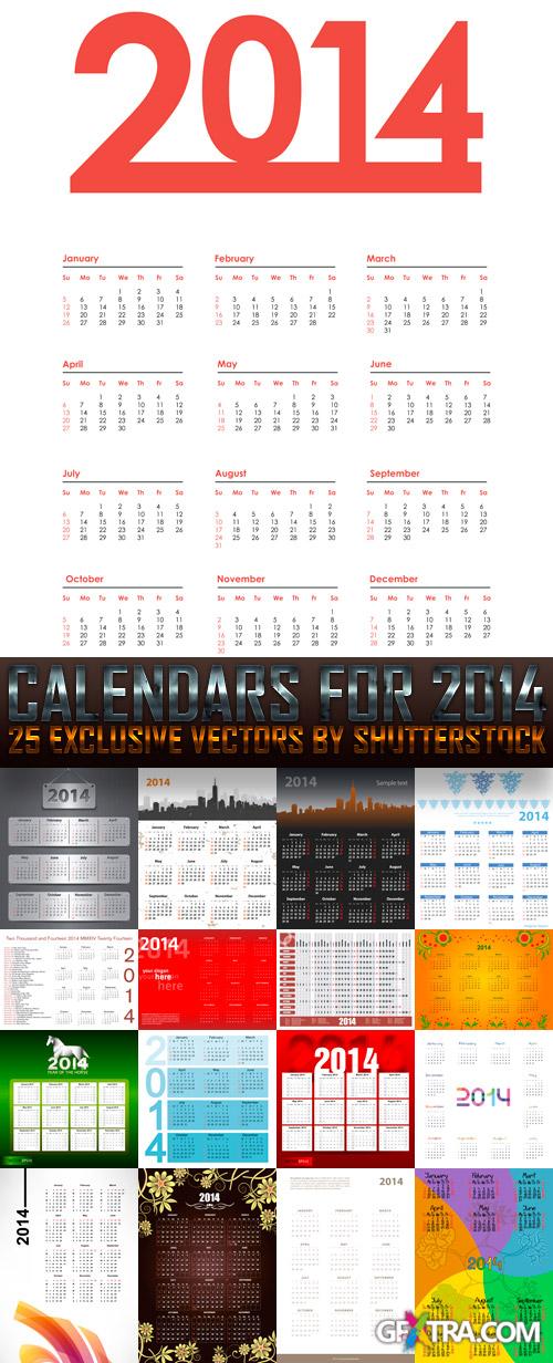 Amazing SS - Calendars for 2014 (Part 2), 25xEPS