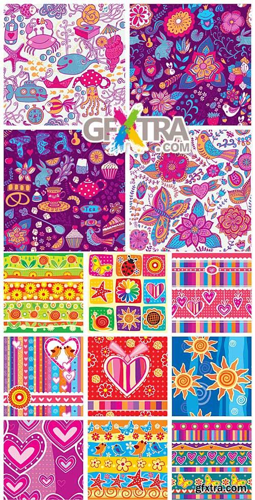 Cute seamless patterns