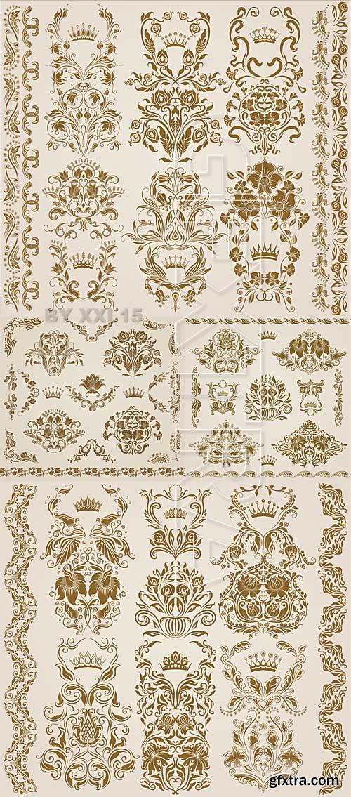 Vintage floral decorative elements